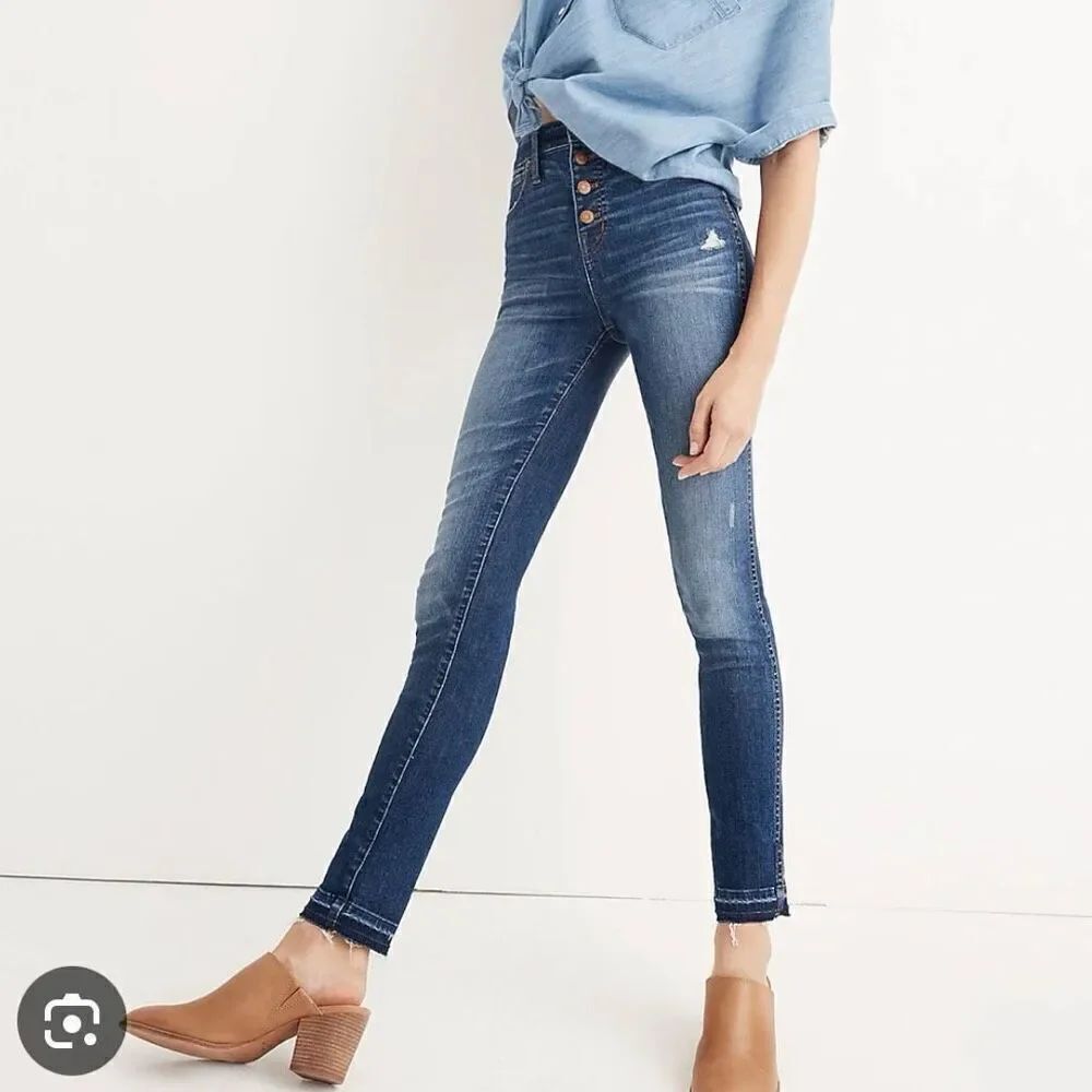 Madewell 10” high rise skinny button fly jeans size 26